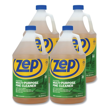 Zep Cleaners & Detergents, Bottle, 1 gal, Pine, 4 PK ZUMPP128